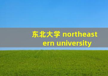 东北大学 northeastern university